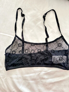 Marine serre mesh black Bra